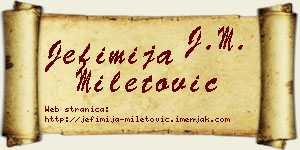 Jefimija Miletović vizit kartica